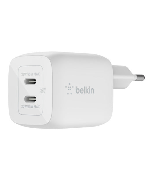 Belkin Dual Usb-C 45W Şarj Cihazı Beyaz WCH011VFWH