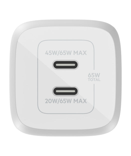 Belkin 2'li USB-C 65W PD Gan Şarj Cihazı WCH013VFWH