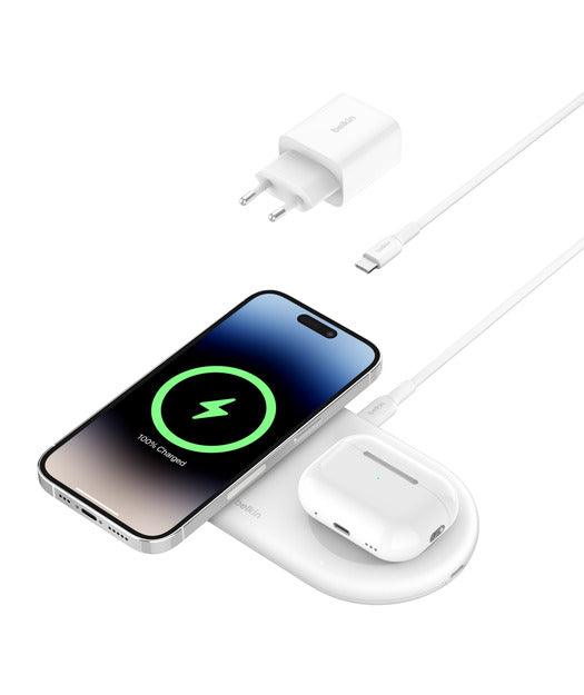 Belkin BC Pro 2in1 USB-C Kablosuz Şarj Standı Beyaz WIZ021VFWH