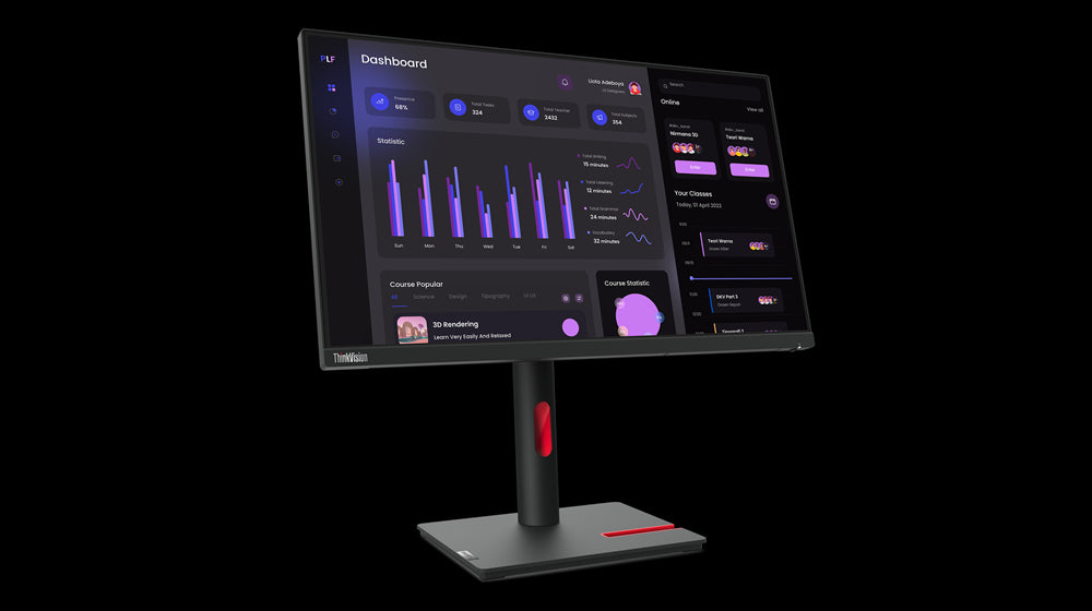 23.8 LENOVO T24i-30 63CFMATXTK IPS FHD 4MS 60HZ HDMI+DP+VGA VESA PİVOT
