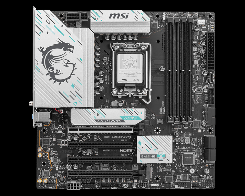MSI B860M GAMING PLUS WIFI SOKET 1851 DDR5 8600MHZ(OC) 3xM.2 1x TB4 HDMI DISPLAY 5G LAN WIFI 7 mATX