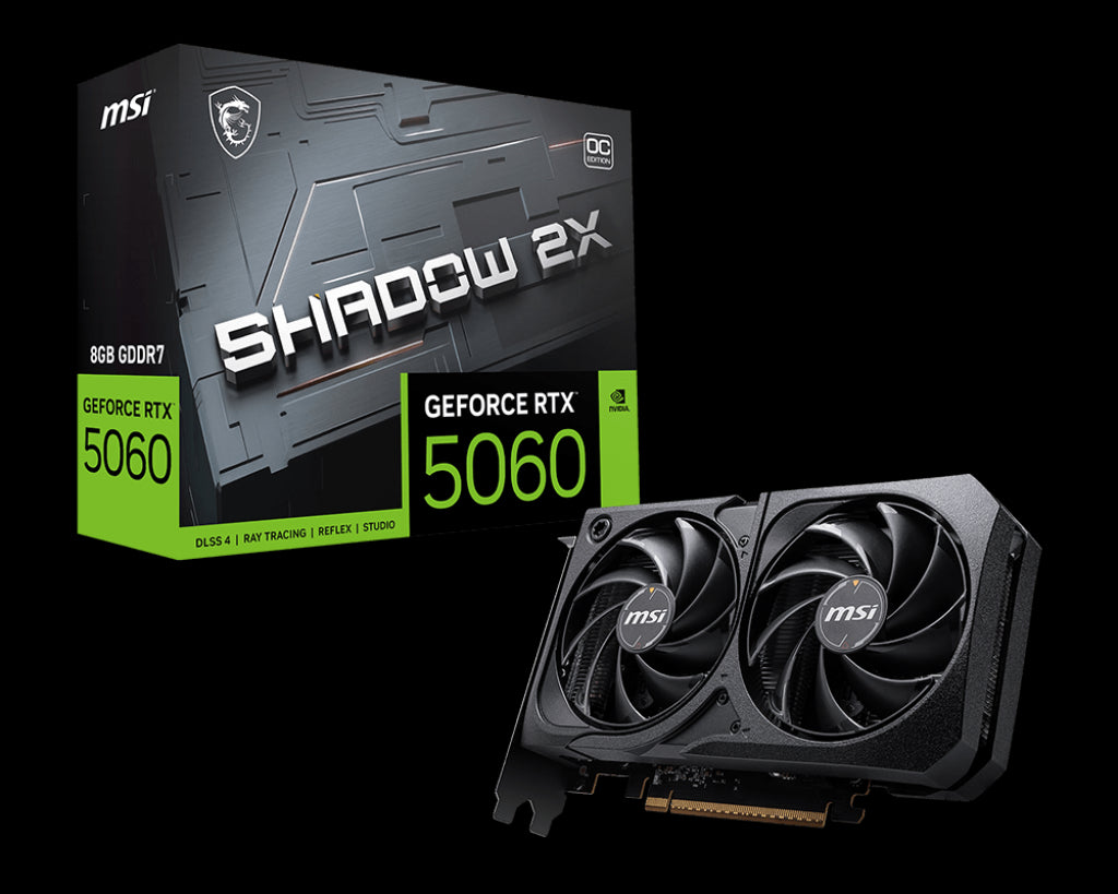 MSI VGA GEFORCE RTX 5060 TI 8G SHADOW 2X OC PLUS RTX5060 TI 8GB GDDR7 128B DX12 PCIE 5.0 X16 (3XDP 1XHDMI)