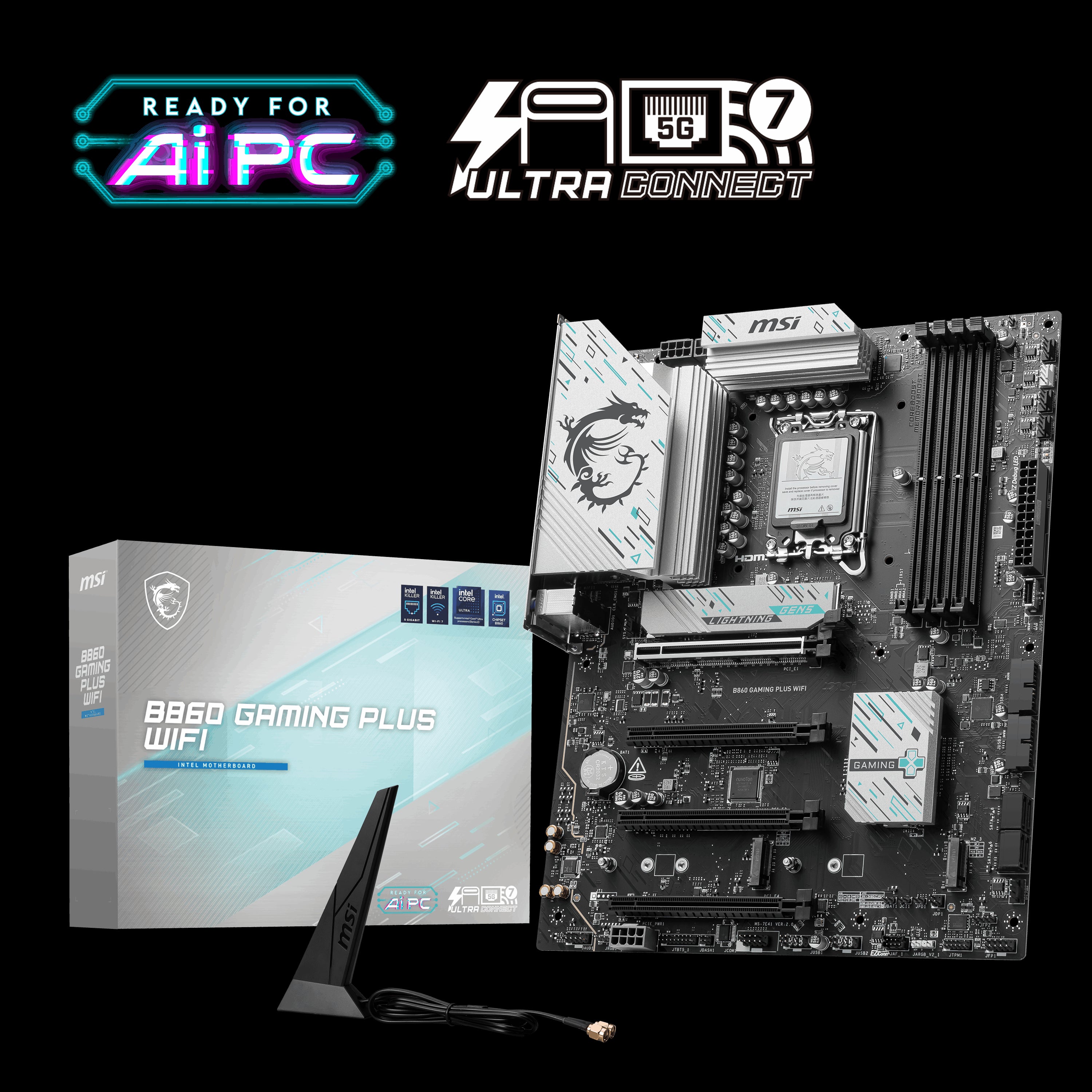 MSI MB B860 GAMING PLUS WIFI SOKET 1851 DDR5 8600MHZ(OC) 3xM.2 1x TB4 HDMI DISPLAY 5G LAN WIFI 7 ATX