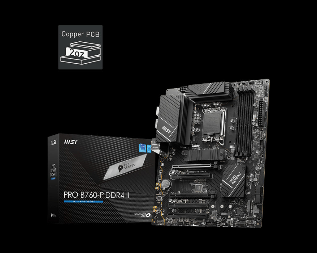 MSI PRO B760-P DDR4 II 5333(OC) PCI-E M.2 HDMI DP ATX 1700P