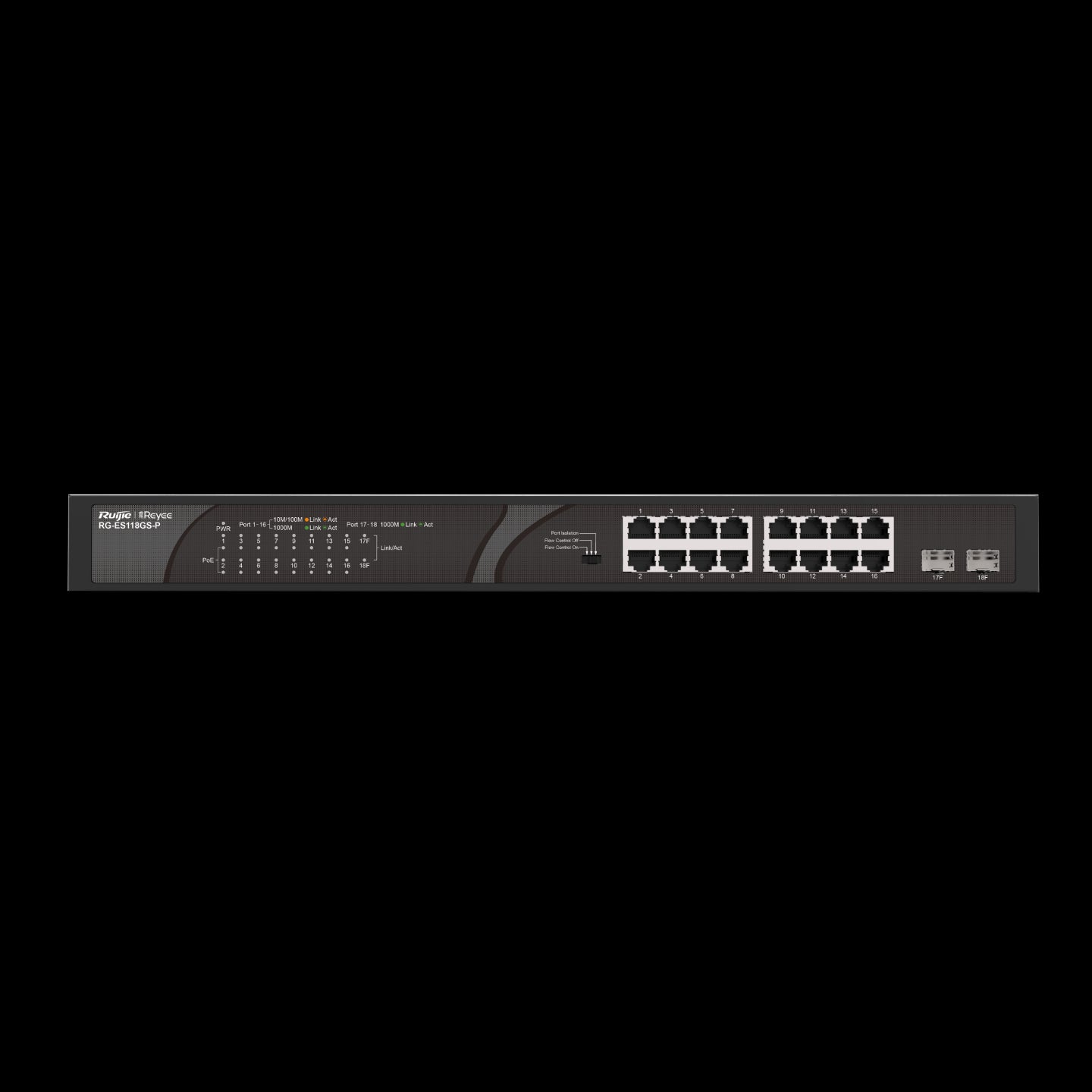 RUİJİE-REYEE RG-ES118GS-P 16XGE 2XGE F.GİGABİT 247W POE SWİTCH