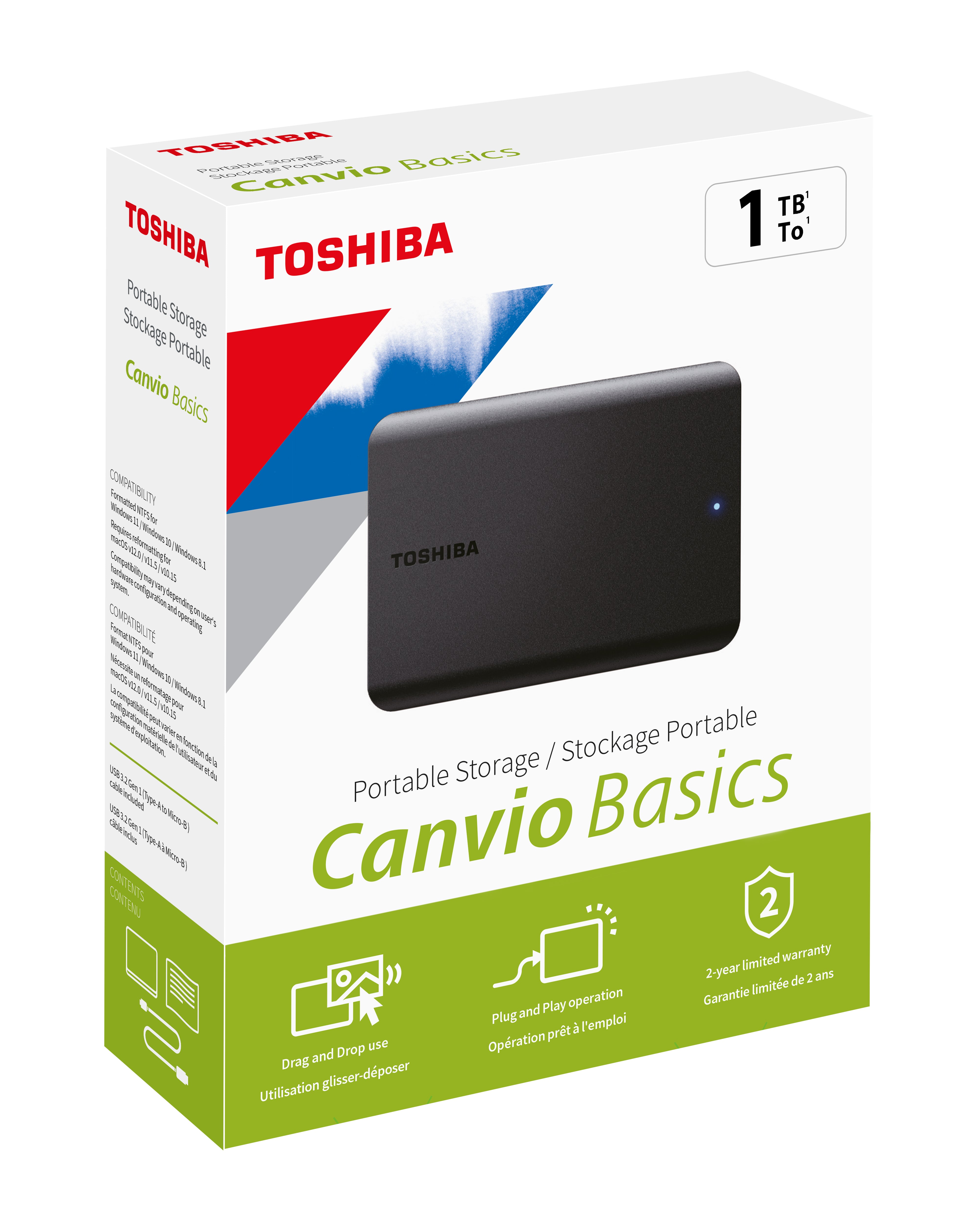 1TB CANVIO BASICS 2.5&quot; USB3.2 G1 TOSHIBA HDTB510EK3AA
