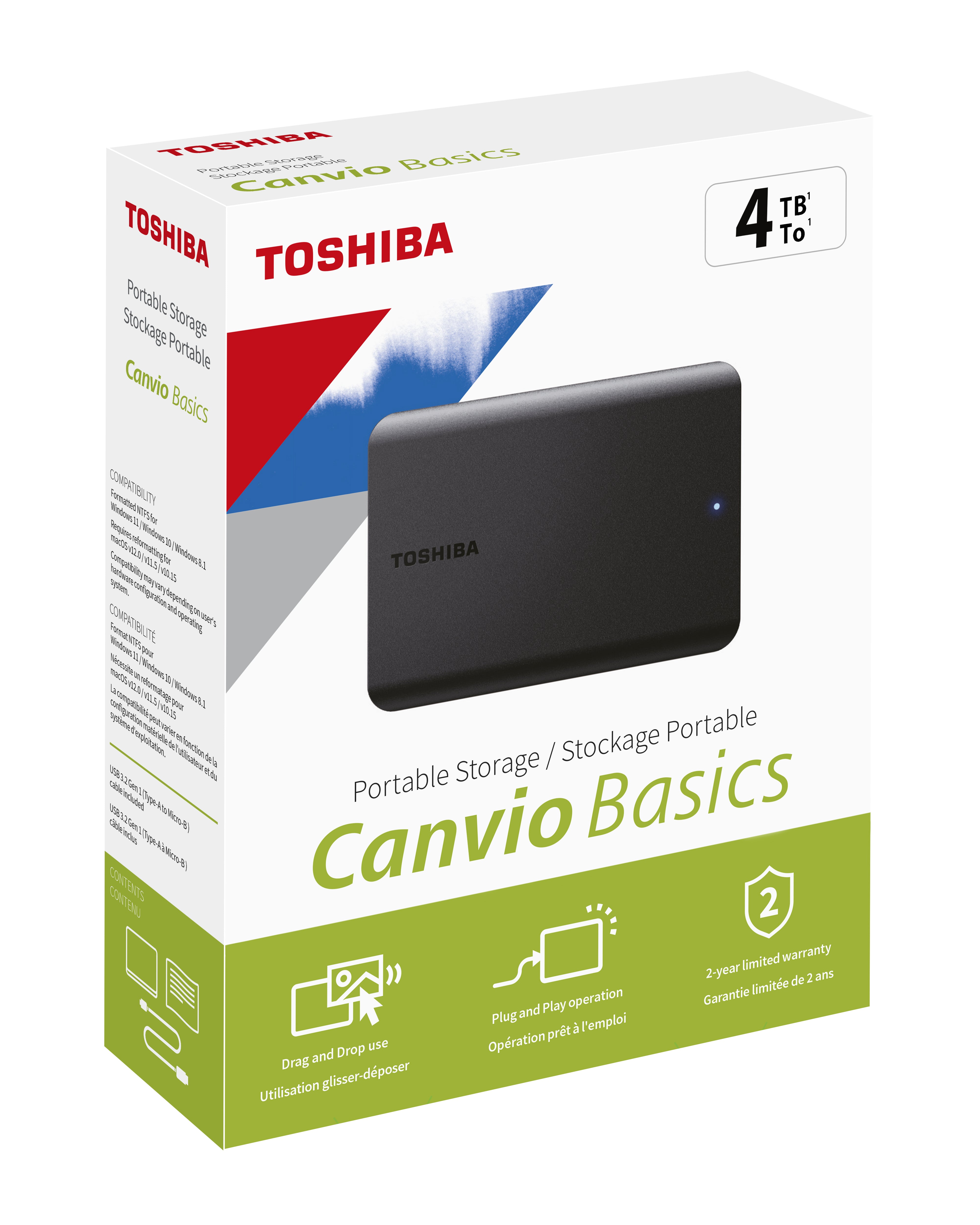 4TB CANVIO BASICS 2.5&quot; USB3.2 G1 TOSHIBA HDTB540EK3CA